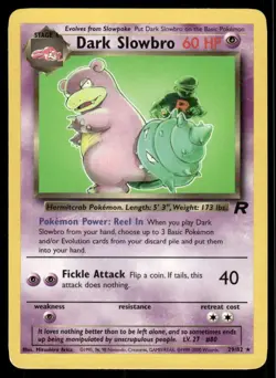 Pokemon Cards Dark Slowbro 29/82 Team Rocket WOTC Rare NM - Image 1