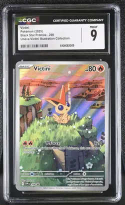 Victini 208 Unova Illustration Collection Black Star Promos Pokemon CGC 9 Mint - Image 1