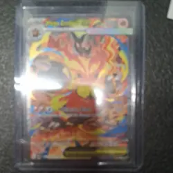 Pokemon Mega Emboar EX 273/217 ASC Rare Full Art Holo Trading Card - Image 1