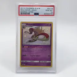 Pokemon Malamar SV18/SV94 Shiny Holo Rare Hidden Fates Shiny Vault PSA 10 - Image 1