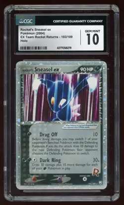 2004 Pokemon Rocket's Sneasel ex EX Team Rocket Returns #103/109 Holo CGC 10 - Image 1