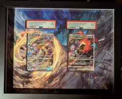 Pokemon Charizard & Mewtwo SAR VSTAR Universe PSA 9 w/Custom Extended Art Frame - Image 2