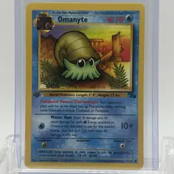 Pokemon TCG Fossil Omanyte #52/62 1st Edition LP - Image 1