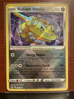 Pokemon TCG Radiant Steelix Sword & Shield - Lost Origin 124/196 Regular Radiant - Image 1