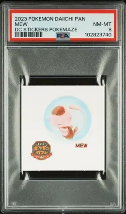 Mew PSA 8 Daiichi Pan Deco Char. Sticker Welcome! Pokemon Cafe Poke Maze - Image 1