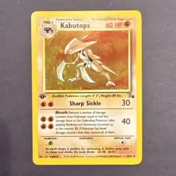 Pokemon Kabutops 9/62 Fossil Holo Rare 1st Edition 60 HP Wizards of the Coast - Image 1