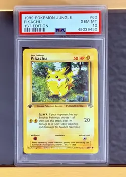 1999 POKEMON JUNGLE 1ST ED #60 PIKACHU PSA 10 - Image 1