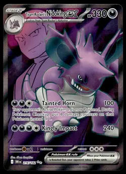 Pokemon TCG Destined Rivals #216/182 Team Rocket's Nidoking ex NM - Image 1