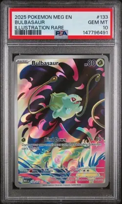 2025 POKEMON MEG EN-MEGA EVOLUTION ILLUSTRATION RARE #133 BULBASAUR PSA 10 - Image 1