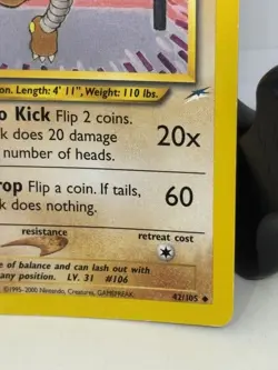 Vintage Pokemon TCG Hitmonlee Neo Destiny 42/105 Uncommon NM/LP Great Condition - Image 5