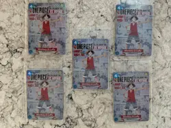 One Piece Monkey.D.Luffy US College Basketball Promo Card - set of 5! - Image 1