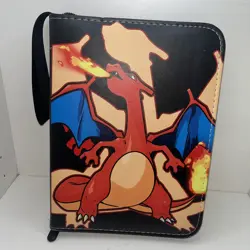 Pokemon Trading Card Album Wallet Binder Navy Charmander Dragon Character 400 - Image 1