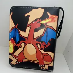 Pokemon Trading Card Album Wallet Binder Navy Charmander Dragon Character 400 - Image 3