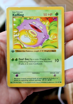 RARE Vintage Original Base SET 1999 Pokemon Card 1st Edition Koffing 51/102 NICE - Image 1