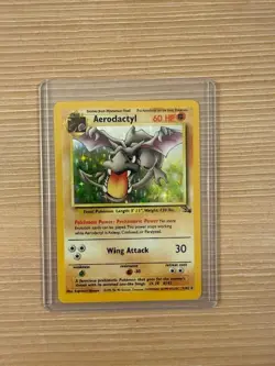 Pokemon TCG Aerodactyl, Kabutops, Hitmonlee 1999 Fossil Set Holo Rare Cards - Image 3