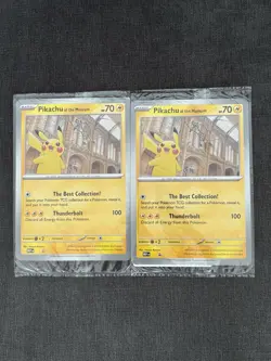 Pokemon TCG Pikachu At The Museum Jumbo Promo Card X 2 - Image 1