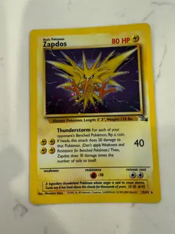 Pokemon Zapdos 15/62 Fossil Holo Rare Swirl 1999-2000 - Image 1