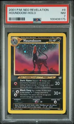 2001 POKEMON NEO REVELATION #8 HOUNDOOM-HOLO PSA 7 - Image 1