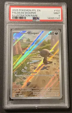 2025 POKEMON PFL EN-PHANTASMAL FLAMES ILLUSTRATION RARE PALDEAN WOOPER PSA 9 - Image 1