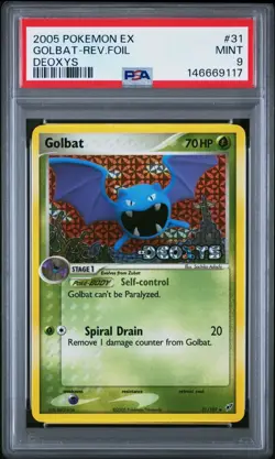 Pokemon Golbat 31/107 EX Deoxys Reverse Holo PSA 9 MINT - Image 1