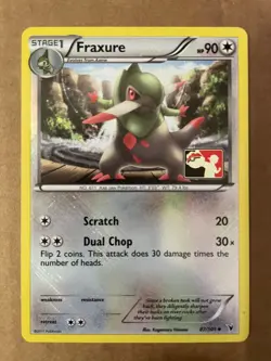 Fraxure Pokemon League Crosshatch Holo League Promo NM-Mint See Pictures - Image 1