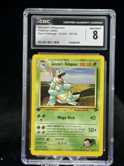 Giovanni’s Nidoqueen #23 1st Edition Gym Challenge 2000 Pokemon CGC 8 🍃 - Image 1