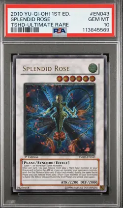 Yugioh Splendid Rose 1st Edition Ultimate Rare TSHD-EN043 PSA 10 Gem Mint - Image 1