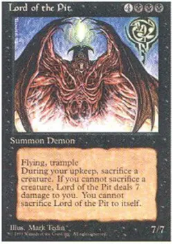 4x MTG Lord of the Pit, Damaged, English Fourth Edition - Image 1