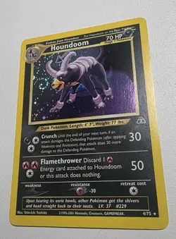 Pokemon Houndoom 4/75 Neo Discovery Holo Rare Unlimited SWIRL!!! 🔥 🔥 vintage - Image 1