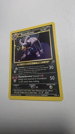 Pokemon Houndoom 4/75 Neo Discovery Holo Rare Unlimited SWIRL!!! 🔥 🔥 vintage - Image 5