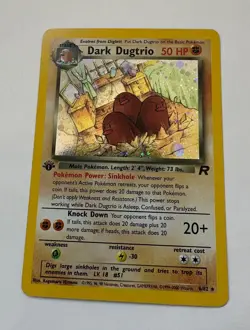 2000 Pokemon Team Rocket 1st Edition #6/82 Dark Dugtrio - Holo swirl - Image 2