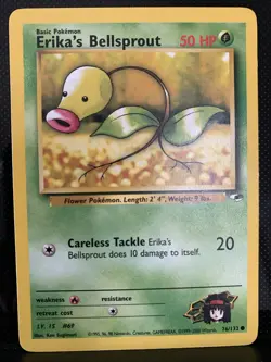Pokemon TCG Erika's Bellsprout Gym Heroes 76/132 Unlimited Common Vintage - Image 1