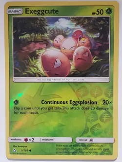 REVERSE HOLO Exeggcute 1/156 - Ultra Prism Pokemon Card - kawayoo Art - Image 1