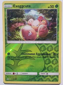 REVERSE HOLO Exeggcute 1/156 - Ultra Prism Pokemon Card - kawayoo Art - Image 2
