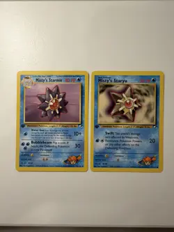 Pokemon 1st Edition Gym Heroes Misty’s Starmie and Staryu Vintage 2000 Nm - Image 1