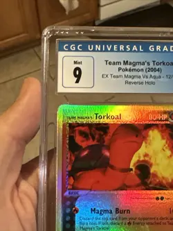 CGC 9 Pokemon Magma vs Aqua Reverse Holo Team Magma's Torkoal 12/95 GEM MINT PSA - Image 2