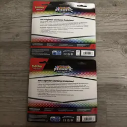 (2) Pokemon TCG: Prismatic Evolutions 3-Pack Blister Tech Sticker Collection - Image 2