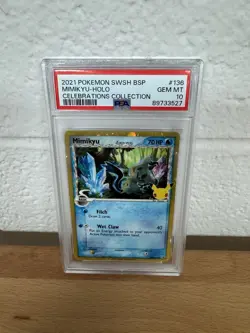 2021 POKEMON SWSH PROMO CELEBRATIONS COLLECTION #136 MIMIKYU-HOLO PSA 10 - Image 1