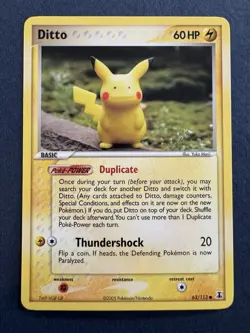 Pokemon Ditto Non-Holo 63/113 EX Delta Species Pikachu 2005 NM Yuka Morii - Image 1