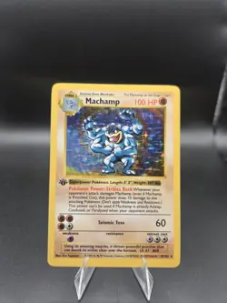 1999 Pokemon Machamp 8/102 Base Set 1st Edition Shadowless Holo LP - Image 1