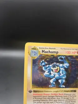 1999 Pokemon Machamp 8/102 Base Set 1st Edition Shadowless Holo LP - Image 2