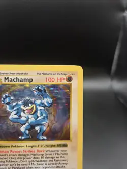 1999 Pokemon Machamp 8/102 Base Set 1st Edition Shadowless Holo LP - Image 3