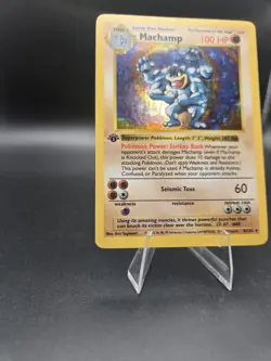 1999 Pokemon Machamp 8/102 Base Set 1st Edition Shadowless Holo LP - Image 5