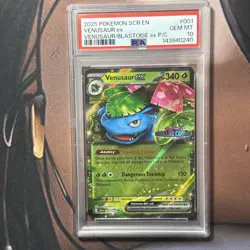 Pokemon Scarlet & Violet Stellar Crown Venusaur EX 001/142 Stamped Promo PSA 10 - Image 1