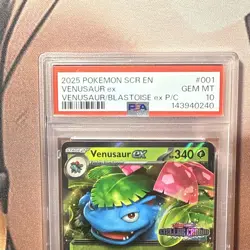 Pokemon Scarlet & Violet Stellar Crown Venusaur EX 001/142 Stamped Promo PSA 10 - Image 3