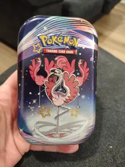 Pokemon Scarlet and Violet Paldean Fates Mini Tin (Flamigo) - Image 1
