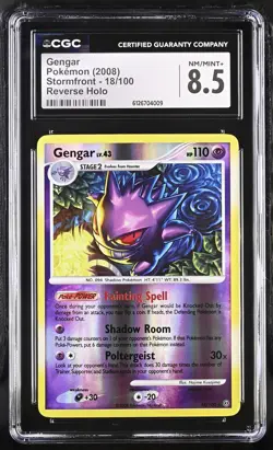 CGC 8.5 Gengar 2008 Stormfront 18/100 Reverse Holo Pokemon Card - Image 1