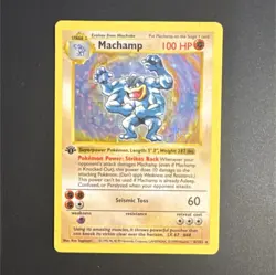 Pokemon TCG Machamp 1st Edition Shadowless Base Set - Image 1