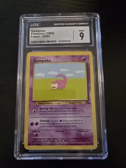 CGC 9 Slowpoke Fossil 55/62 Regular Unlimited Common Pokemon TCG - Image 1