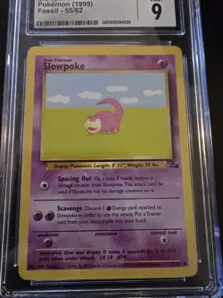 CGC 9 Slowpoke Fossil 55/62 Regular Unlimited Common Pokemon TCG - Image 3